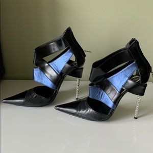 ETRO leather sandal with metal heel details